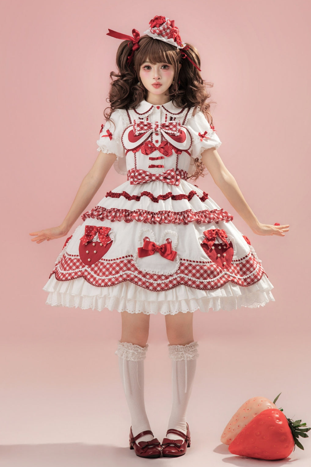 Starry‑Fallen Strawberry Rabbit Original Lolita Cute JSK Dress