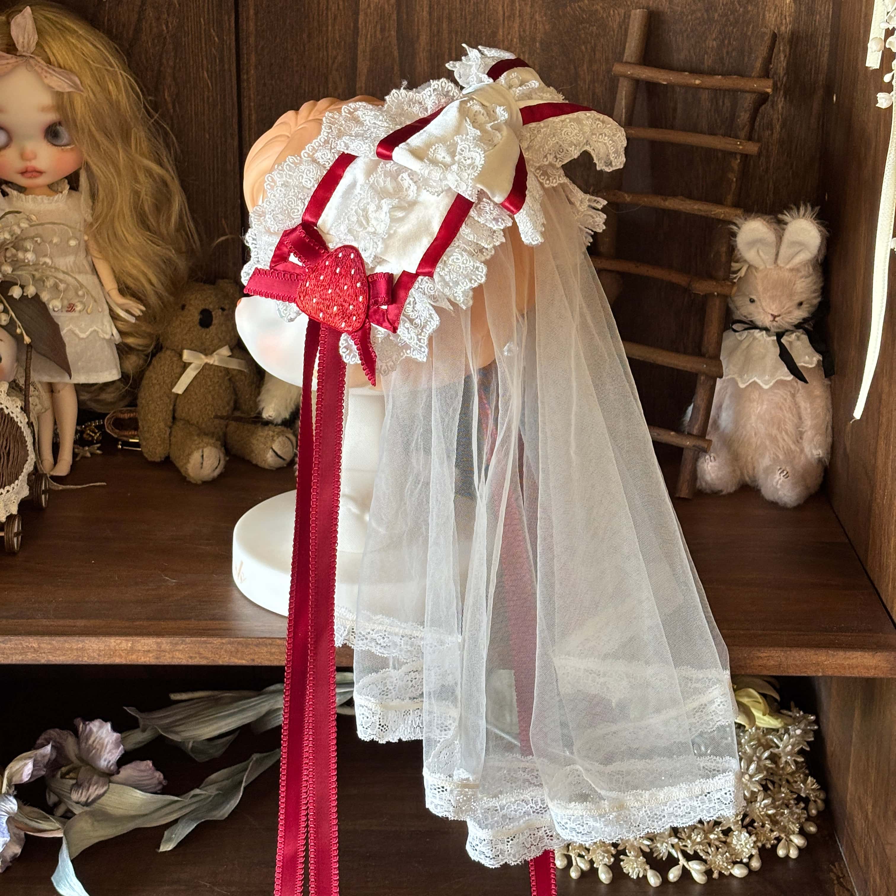 Paria Cream Strawberry Satin Lolita OP Dress