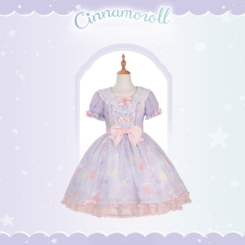 Cinnamoroll Ocean Theme Collaboration Series Lolita Purple JSK & OP Set