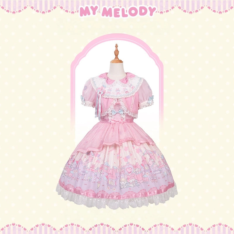 Sanrio Collaboration Series My Melody Park Fake Two-Piece OP Dress