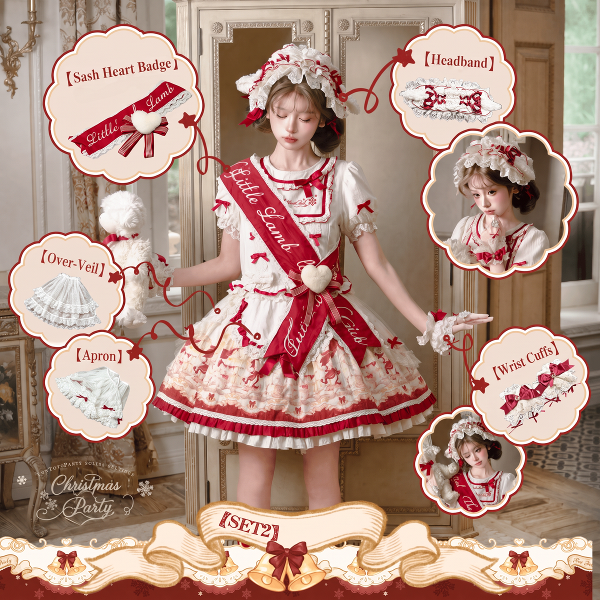 Christmas Lamb Lolita Christmas Themed OP Dress Set