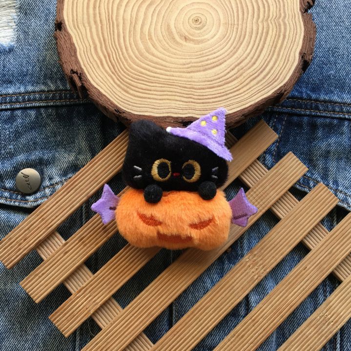 Halloween Cute Black Cat Plush Charm