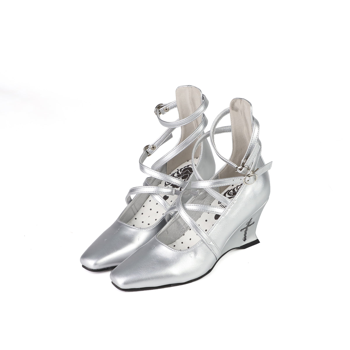 Rose Cross Lolita Gothic Wedge Heel Shoes