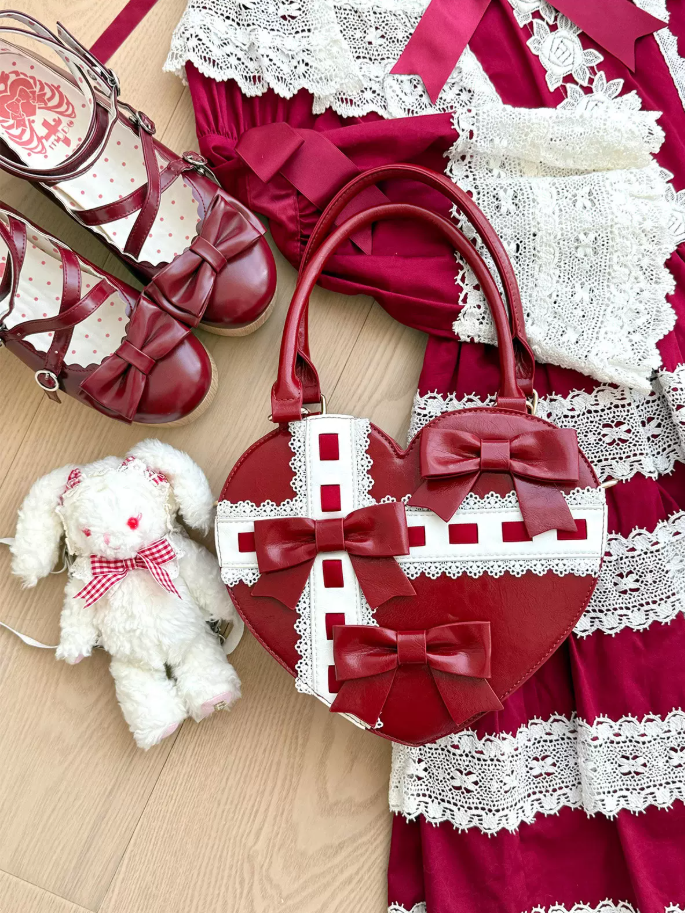 Heart Gift Box Lolita Pink & Red Handbag