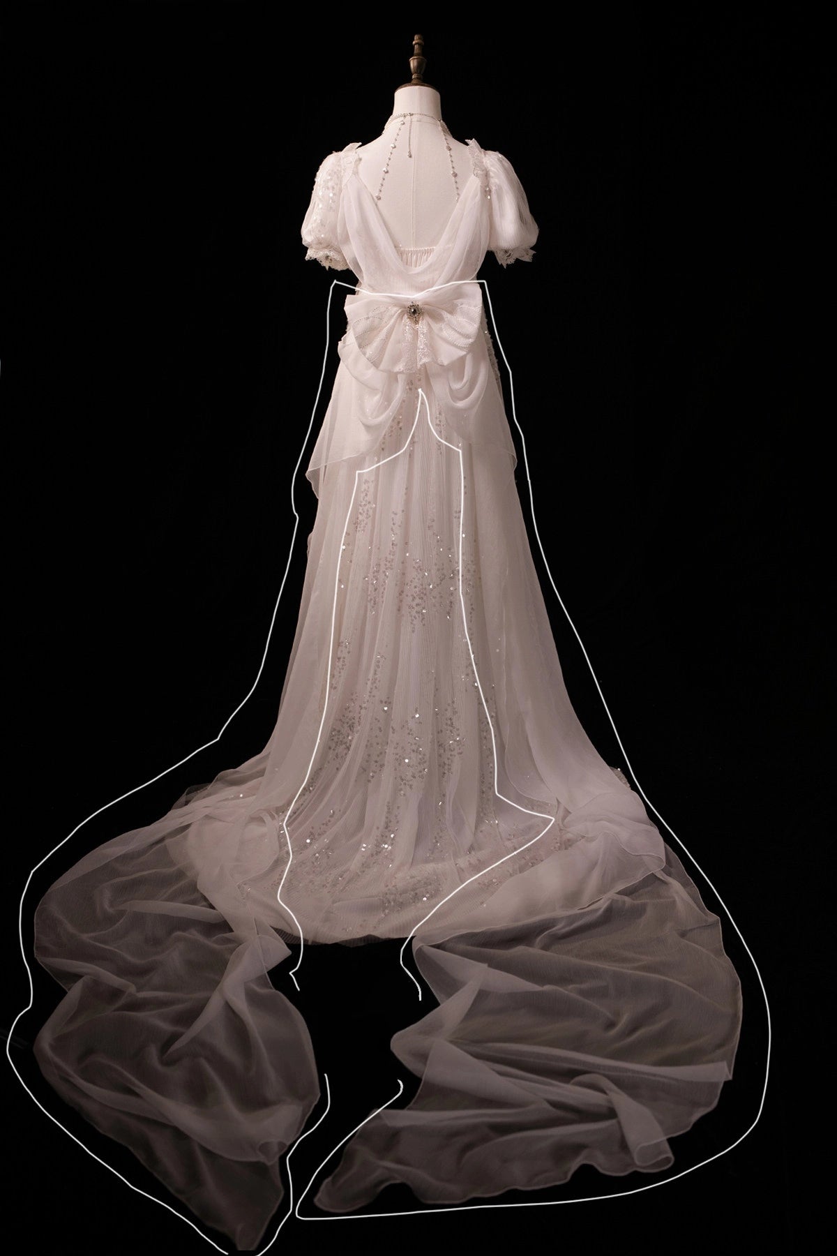 Bright Moonlight Lolita Empire Style Satin Long OP Dress