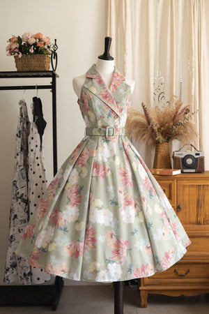 Afternoon Forest French Hepburn - Style Dress 1255 - LolitaEraGreen flower stemSAfternoon Forest French Hepburn - Style Dress 1255