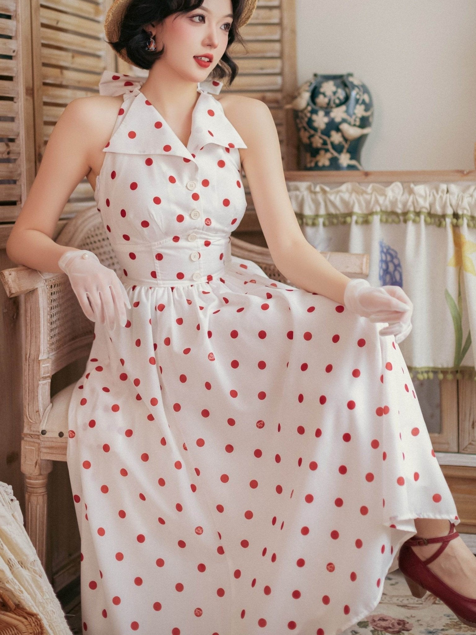 Afternoon Forest French Vintage White Dress 1290 - LolitaEraWhiteSAfternoon Forest French Vintage White Dress 1290