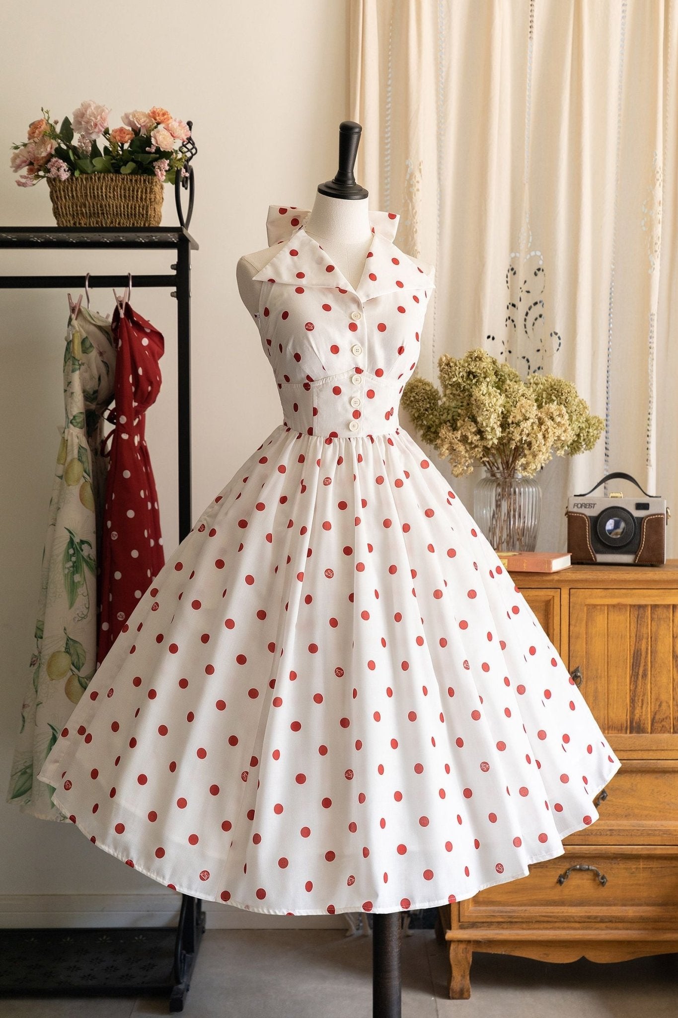 Afternoon Forest French Vintage White Dress 1290 - LolitaEraWhiteSAfternoon Forest French Vintage White Dress 1290