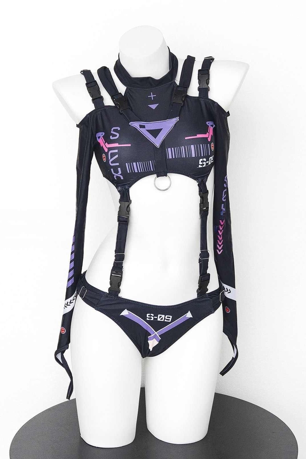 Agent 09 Cyber Mecha Hollow Bodysuit - LolitaEraOne sizeAgent 09 Cyber Mecha Hollow Bodysuit