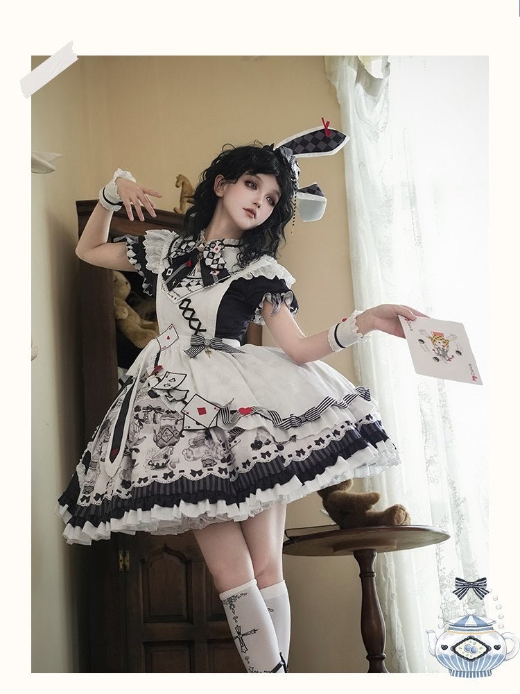 Alice Lolita Black OP Dress 1298 - LolitaEraBlack OPSAlice Lolita Black OP Dress 1298