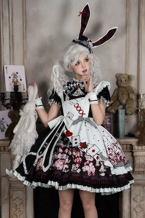 Alice Lolita Black & Red OP Dress 1299 - LolitaEraBlack & Red OPSAlice Lolita Black & Red OP Dress 1299
