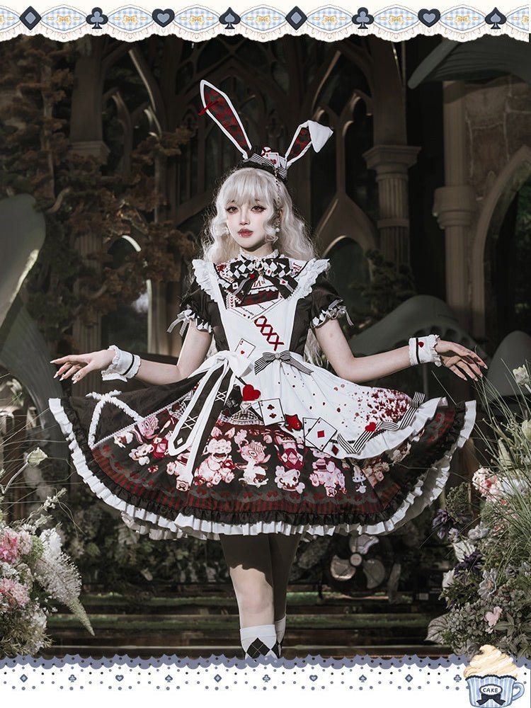 Alice Lolita Black & Red OP Dress 1299 - LolitaEraBlack & Red OPSAlice Lolita Black & Red OP Dress 1299