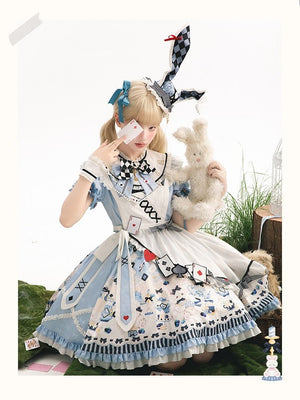 Alice Lolita Blue OP Dress 1296 - LolitaEraBlue OPSAlice Lolita Blue OP Dress 1296
