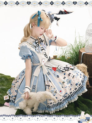 Alice Lolita Blue OP Dress 1296 - LolitaEraBlue OPSAlice Lolita Blue OP Dress 1296