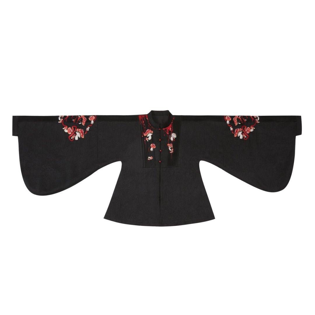 Amanita Gothic Hanfu Set 1214 - LolitaEraBlack long shirtSAmanita Gothic Hanfu Set 1214
