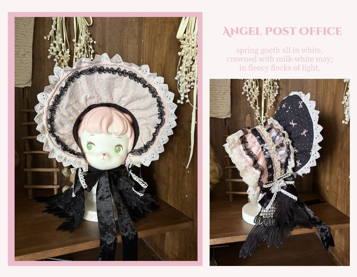 Angel Post Office Print Lolita OP Dress - LolitaEraBlack Pink OPSAngel Post Office Print Lolita OP Dress