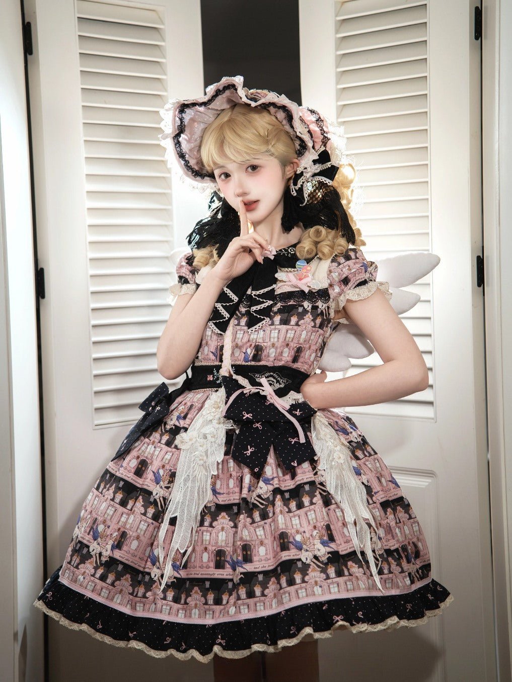 Angel Post Office Print Lolita OP Dress - LolitaEraAccessoriesSAngel Post Office Print Lolita OP Dress