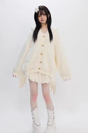 Angora Giant Rabbit Faux Mink Fur Thick Sweater - LolitaEraWhiteSAngora Giant Rabbit Faux Mink Fur Thick Sweater