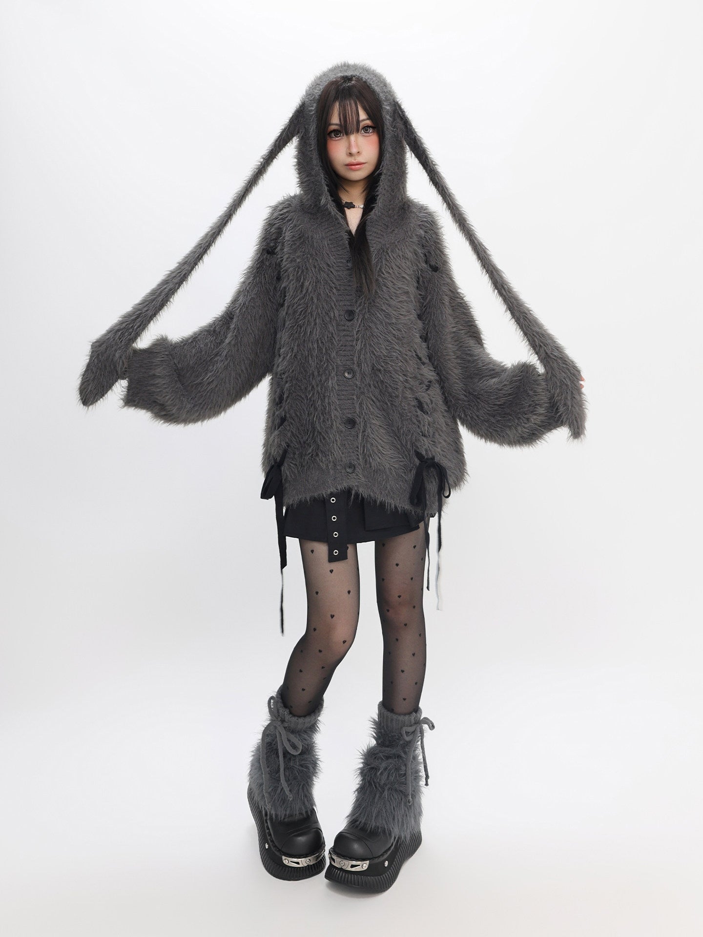 Angora Giant Rabbit Faux Mink Fur Thick Sweater - LolitaEraGraySAngora Giant Rabbit Faux Mink Fur Thick Sweater