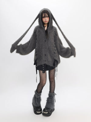 Angora Giant Rabbit Faux Mink Fur Thick Sweater - LolitaEraGraySAngora Giant Rabbit Faux Mink Fur Thick Sweater