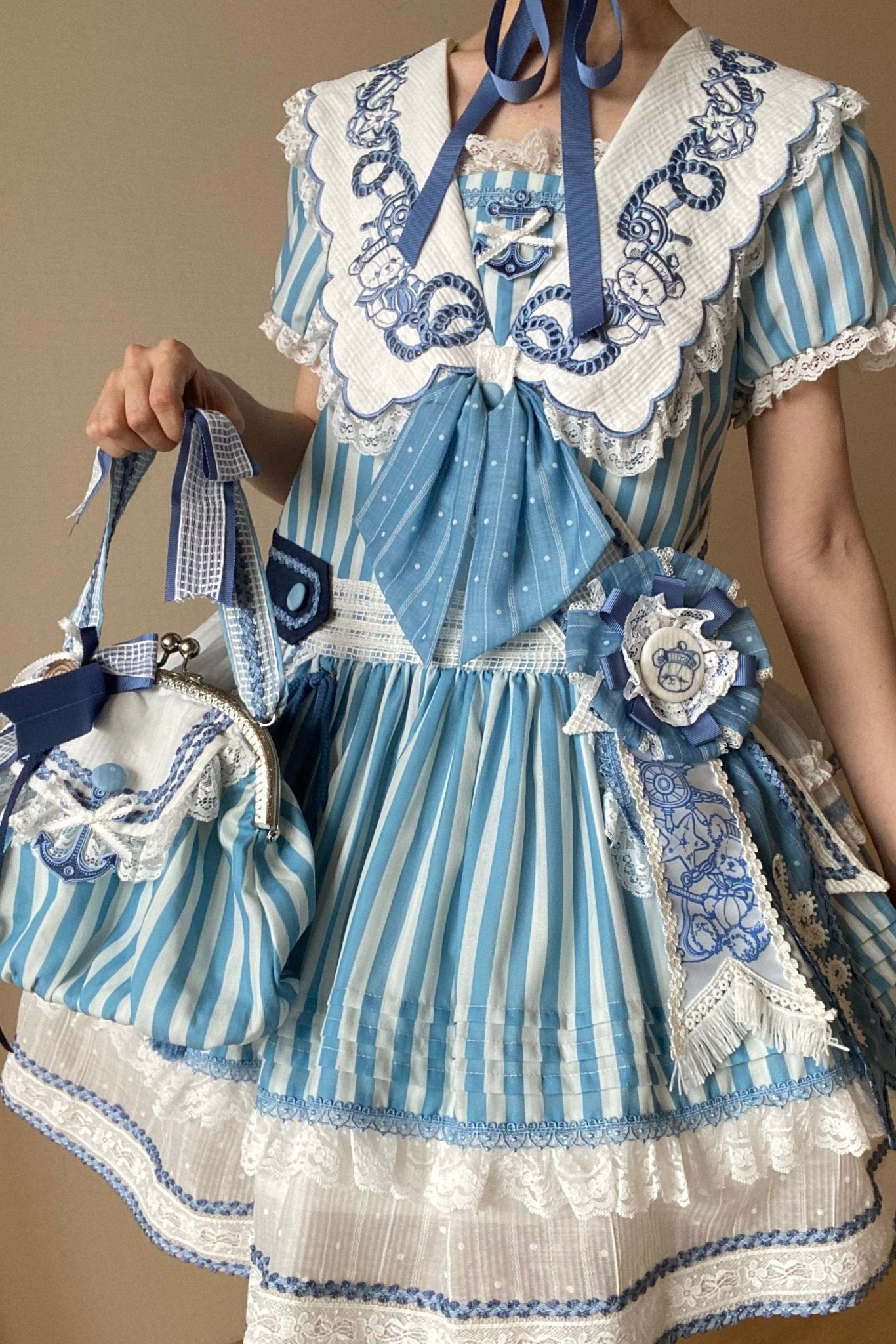 Antique Sailor Bear Lolita Accessories Set - LolitaEra