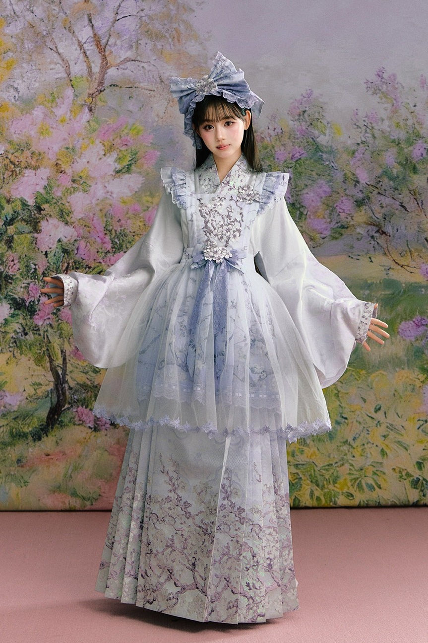 Apricot Blossom Shadow Purple & Black Hanfu Lolita JSK Set - LolitaEra