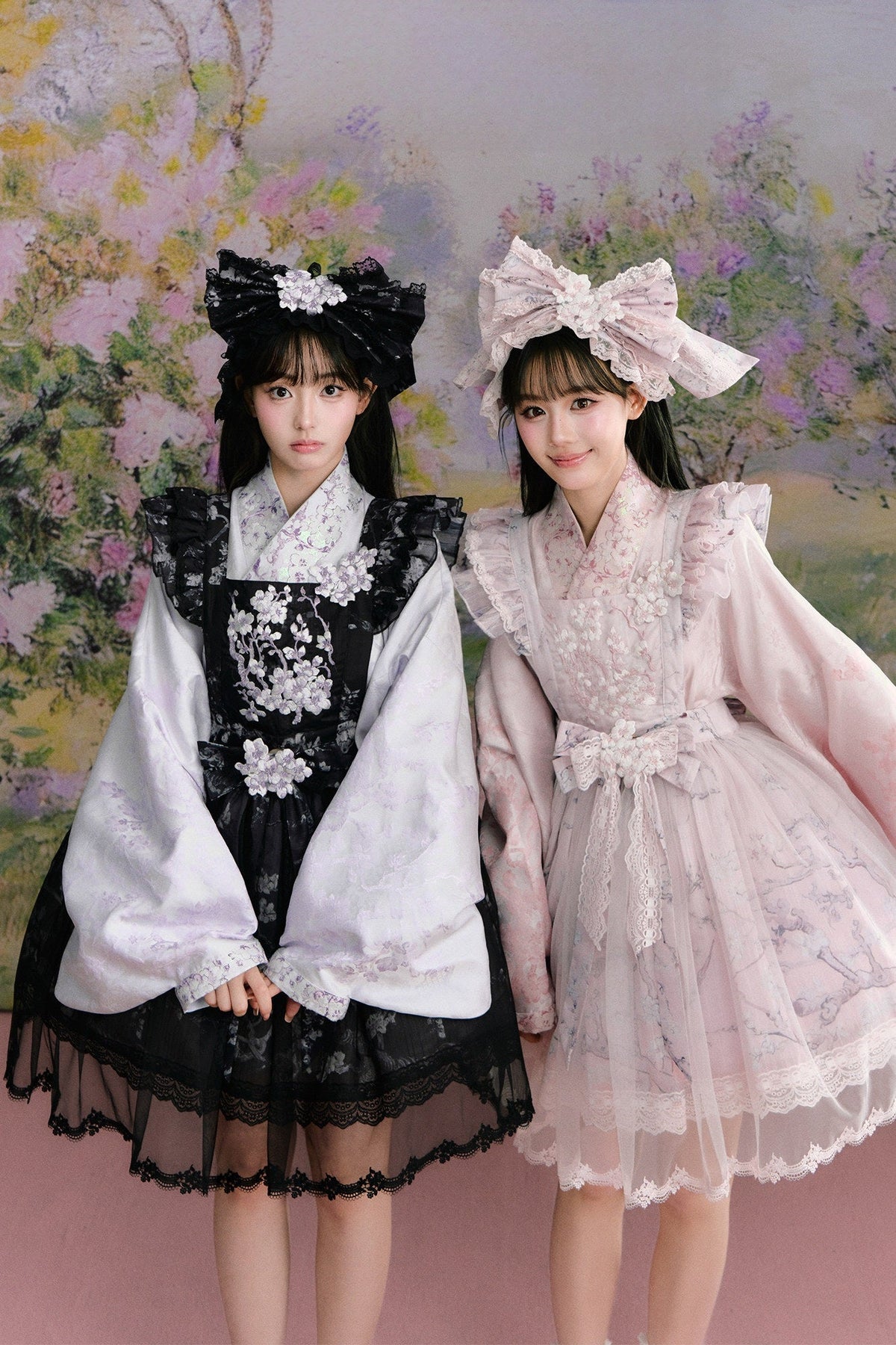 Apricot Blossom Shadow Purple & Black Hanfu Lolita JSK Set - LolitaEra
