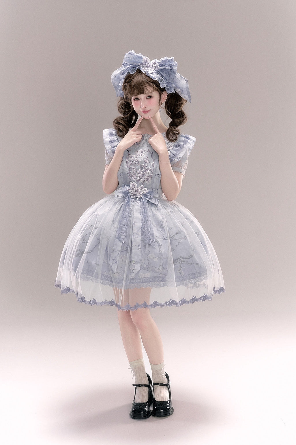 Apricot Blossom Shadow Purple & Black Hanfu Lolita JSK Set - LolitaEra