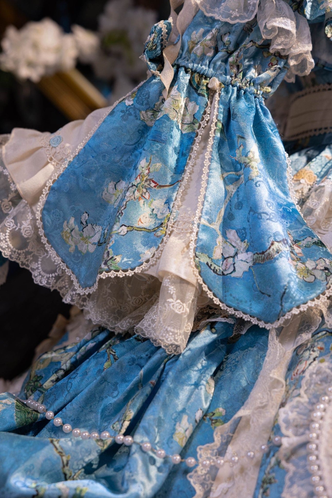 Apricot Tree Special Edition Sky Blue Heart Lace Classic Lolita Dress - LolitaEra