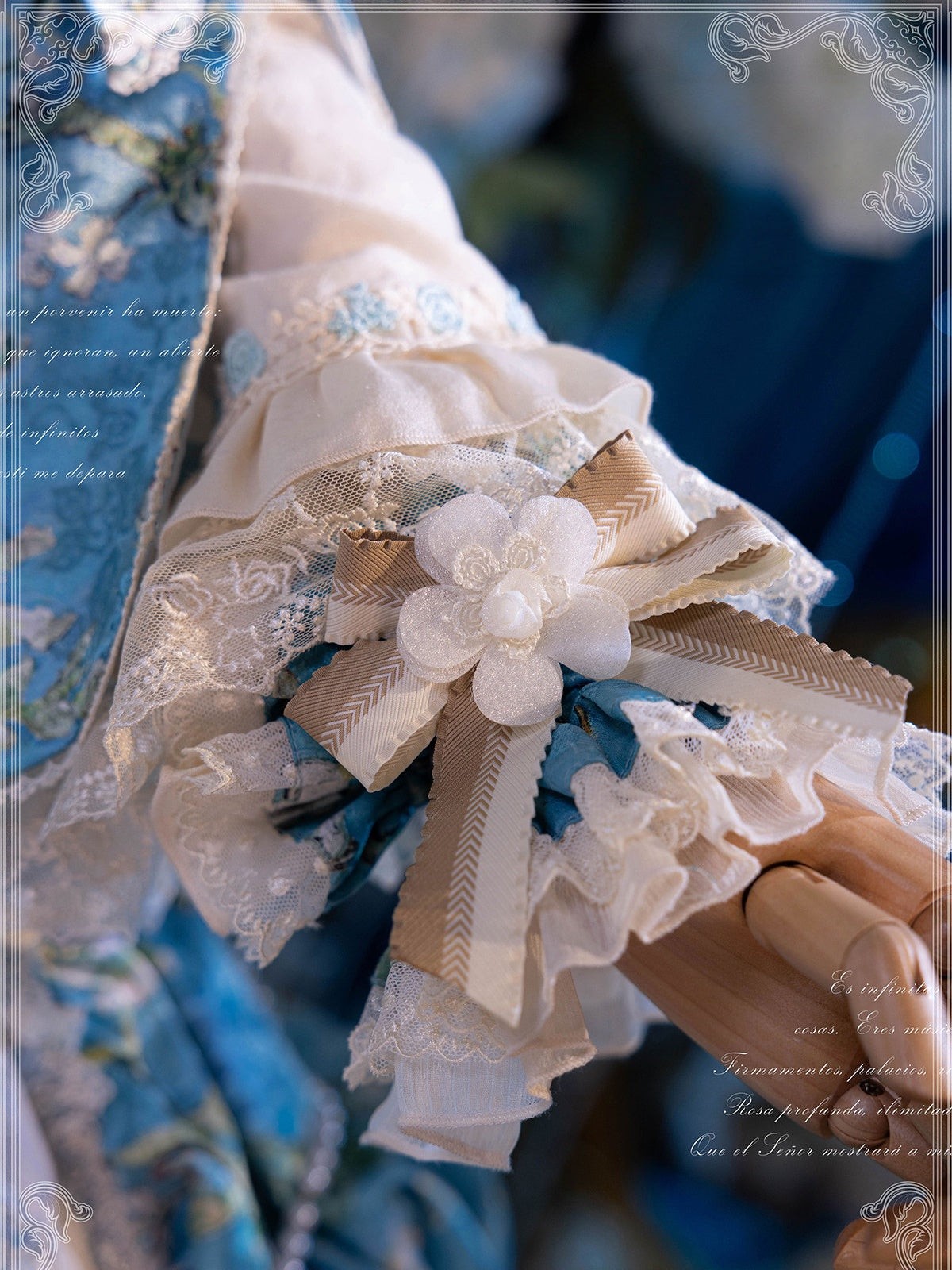 Apricot Tree Special Edition Sky Blue Heart Lace Classic Lolita Dress - LolitaEra