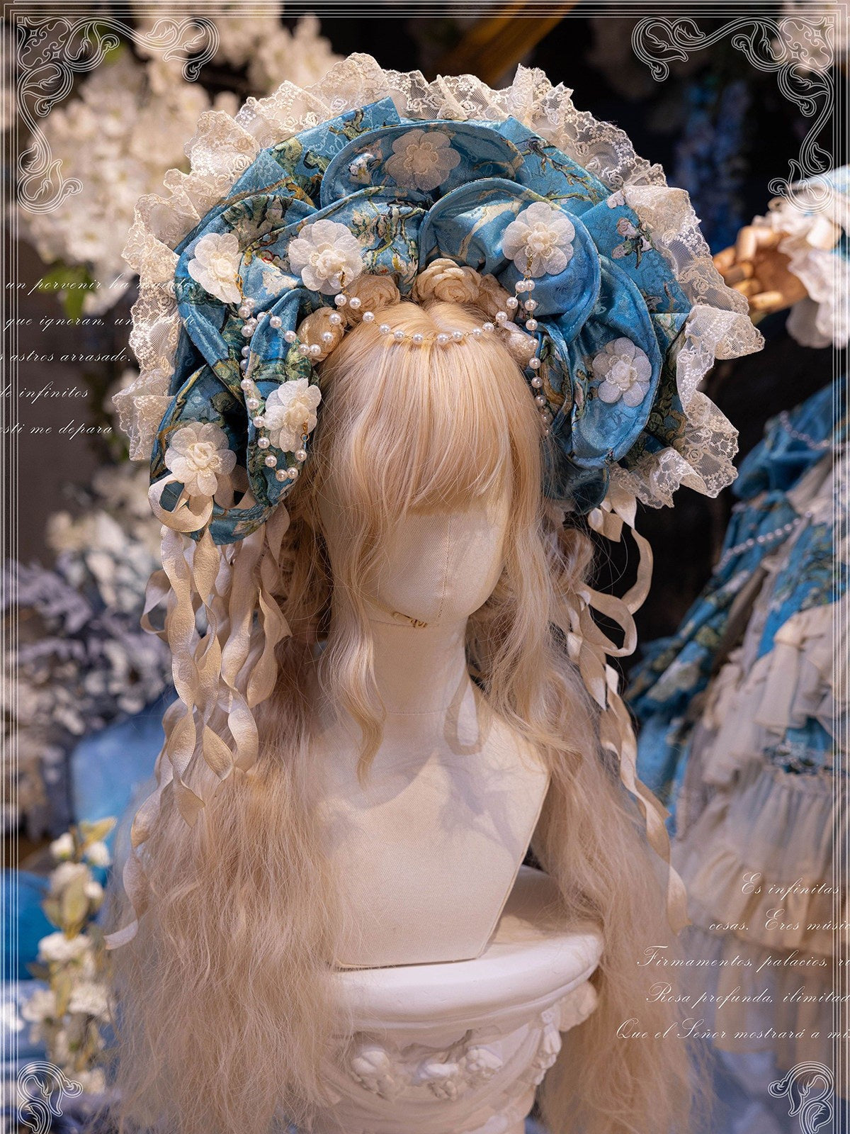 Apricot Tree Special Edition Sky Blue Heart Lace Classic Lolita Dress - LolitaEra