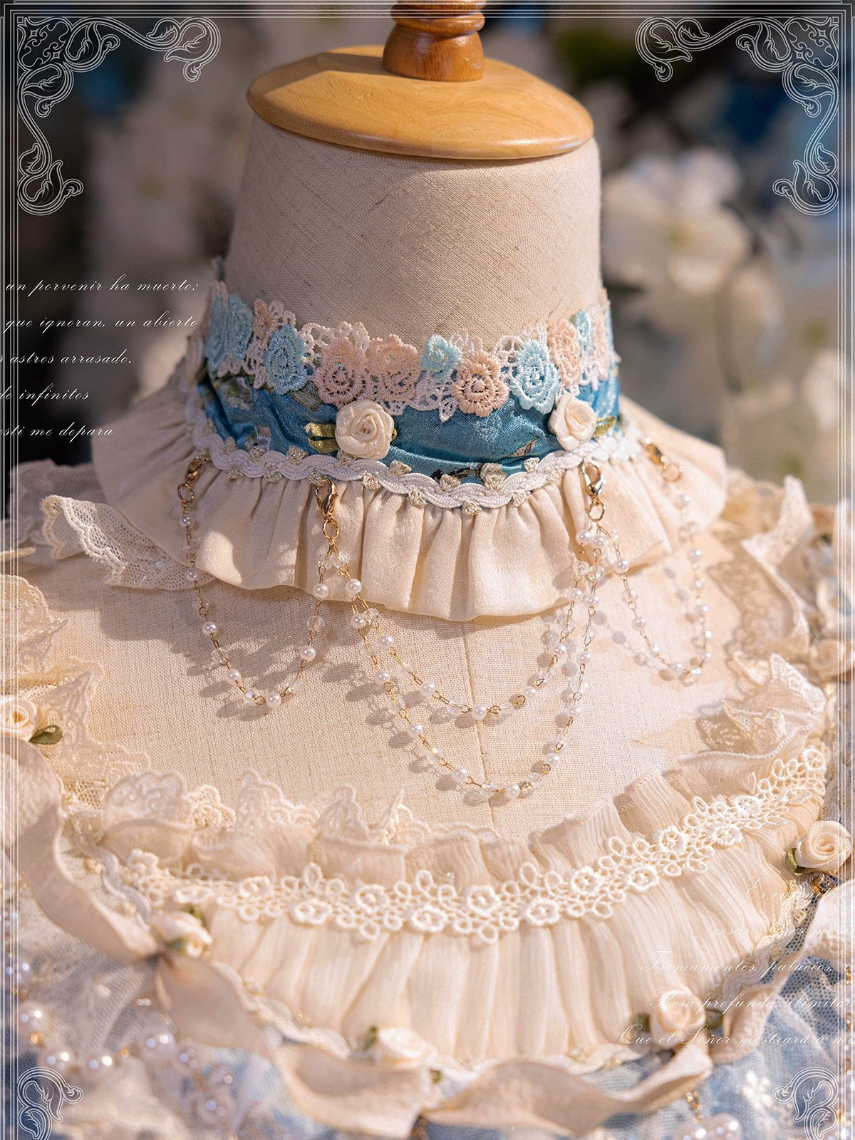 Apricot Tree Special Edition Sky Blue Heart Lace Classic Lolita Dress - LolitaEra
