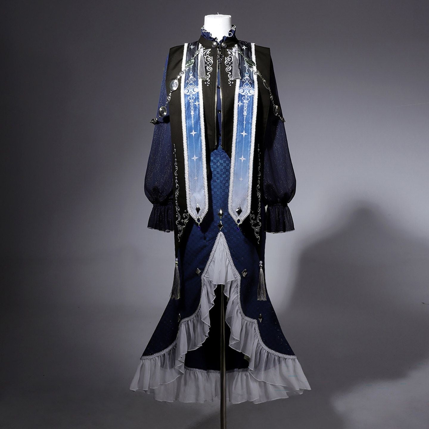 Astrologer Gothic Style Shawl - Attached Mermaid Dress 1325 - LolitaEraSetSAstrologer Gothic Style Shawl - Attached Mermaid Dress 1325