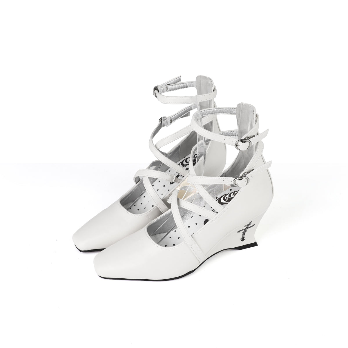 Rose Cross Lolita Gothic Wedge Heel Shoes
