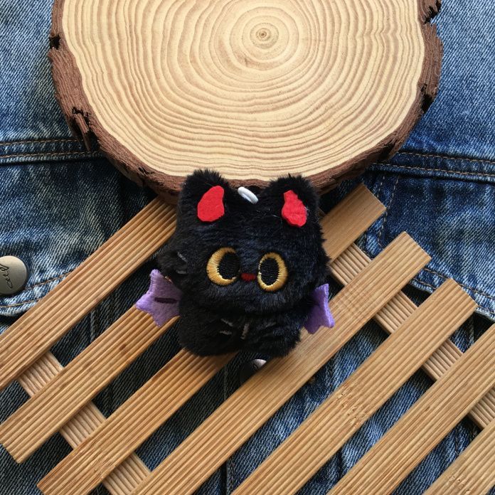 Halloween Cute Black Cat Plush Charm