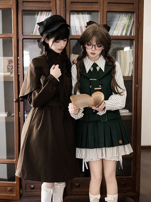 Baker Street Files Preppy Layered - Look Short OP - LolitaEraGreen OP SetSBaker Street Files Preppy Layered - Look Short OP