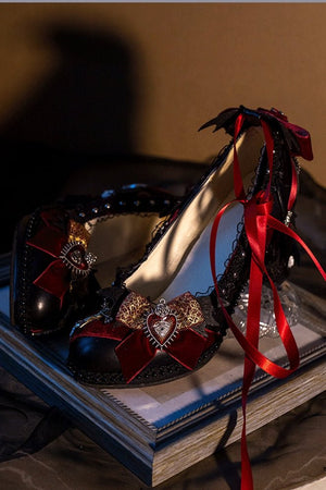 Bat Sorceress Gothic Lolita Heels LE5117 - LolitaEraRed 8CM35Bat Sorceress Gothic Lolita Heels LE5117
