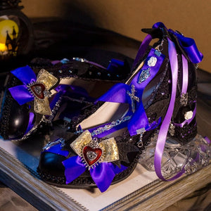 Bat Sorceress Gothic Lolita Heels LE5117 - LolitaEraPurple 8CM35Bat Sorceress Gothic Lolita Heels LE5117