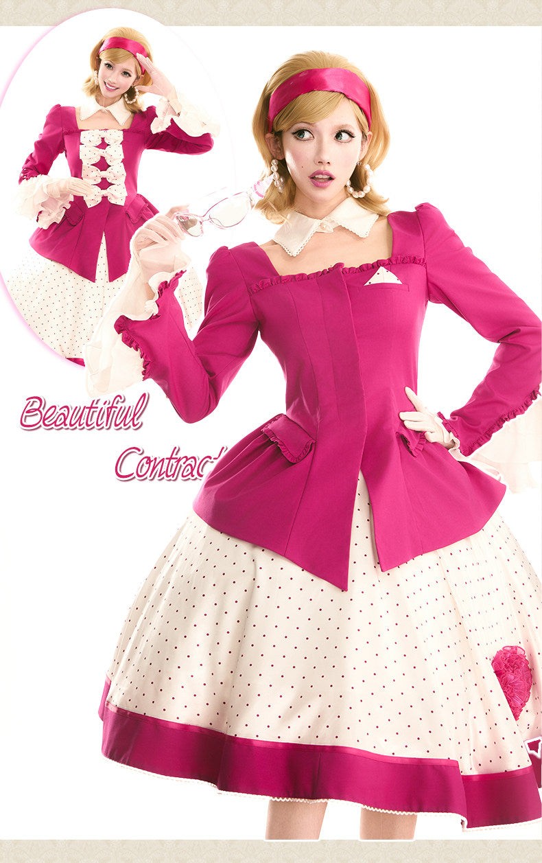 Beautiful Covenant American Vintage Lolita Pink Suit Set - LolitaEra