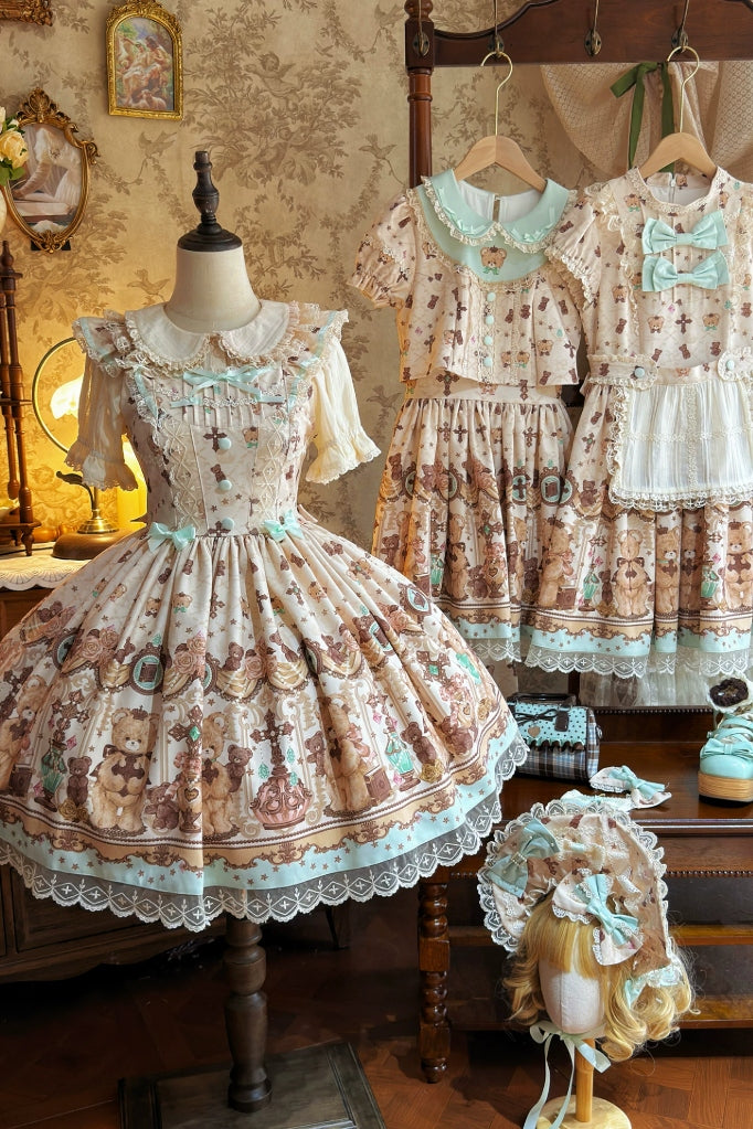 Cross Bear Sweet Vintage Original Lolita JSK and OP Dress Series