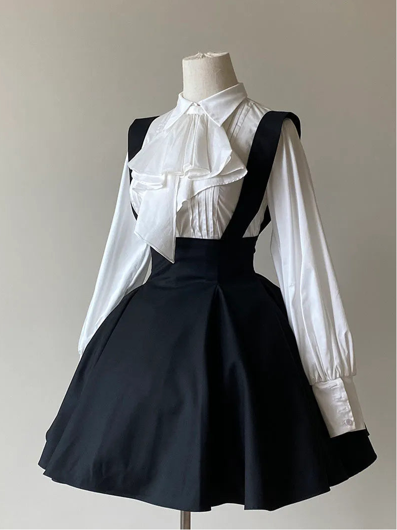 FlowerFairyDaily Black Iris Lolita Suspender Skirt