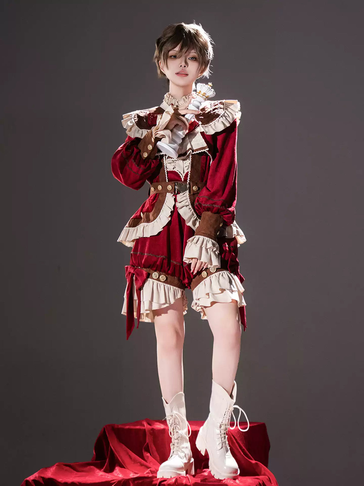 Black Tea Muffin Lolita Prince Ouji Top Coat Shorts Holiday Casual Set