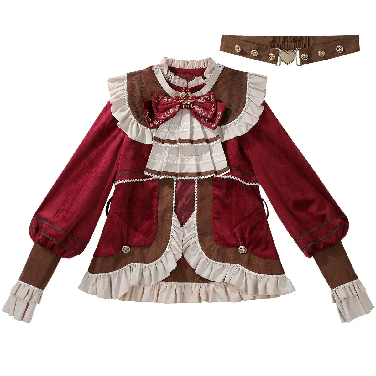 Black Tea Muffin Lolita Prince Ouji Top Coat Shorts Holiday Casual Set