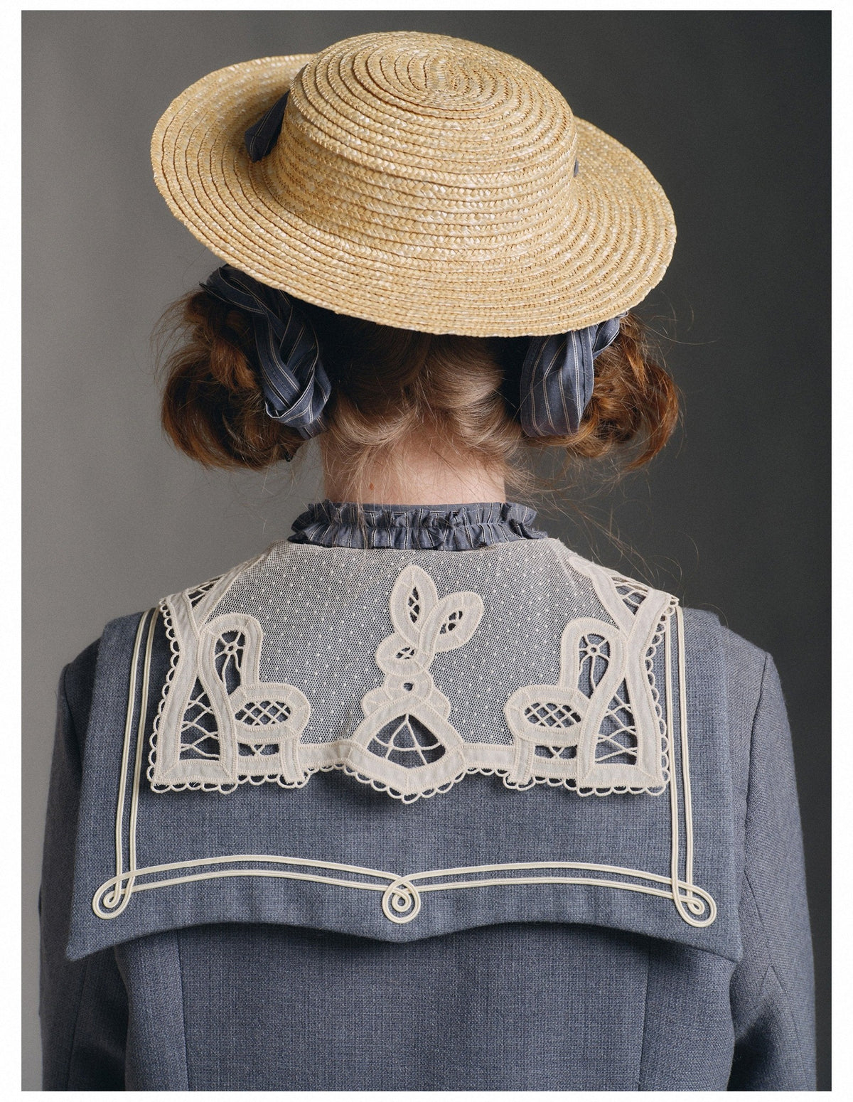 Blue White Trim Vintage Sailor Collar Jacket - LolitaEra