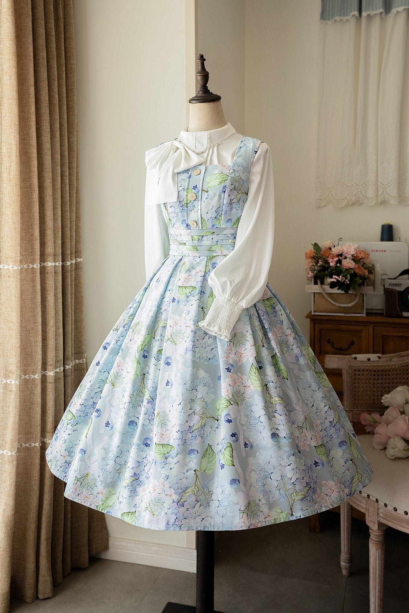 Blueberry Hydrangea Classic Lolita JSK 1259 - LolitaEraJSKSBlueberry Hydrangea Classic Lolita JSK 1259