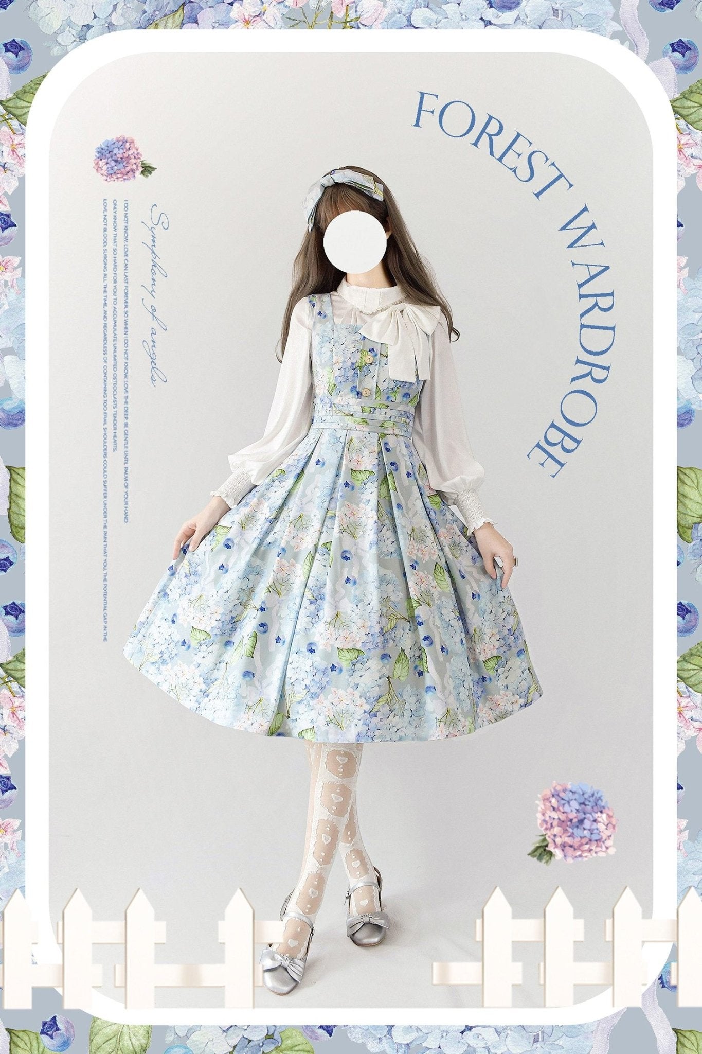 Blueberry Hydrangea Classic Lolita JSK 1259 - LolitaEraJSKSBlueberry Hydrangea Classic Lolita JSK 1259