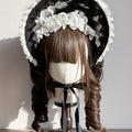Lolita Gothic Black Handmade  Lace Bonnet (5 Colors)  LE6004