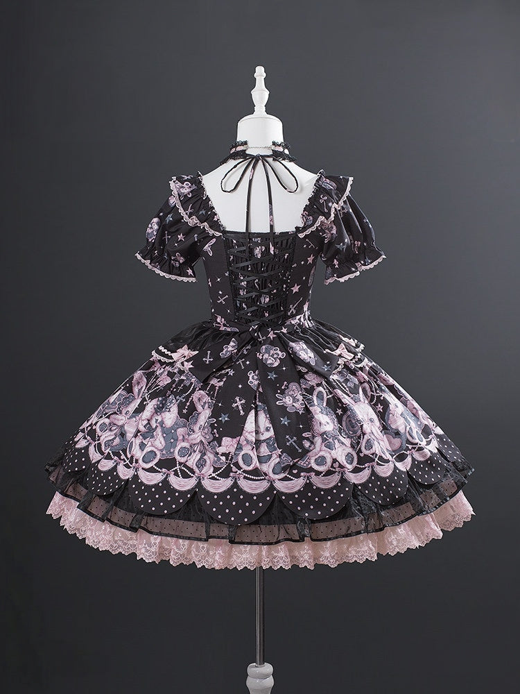 Bobo Bunny's Dressing Room Sweet Lolita Lace Pink Dress - LolitaEra