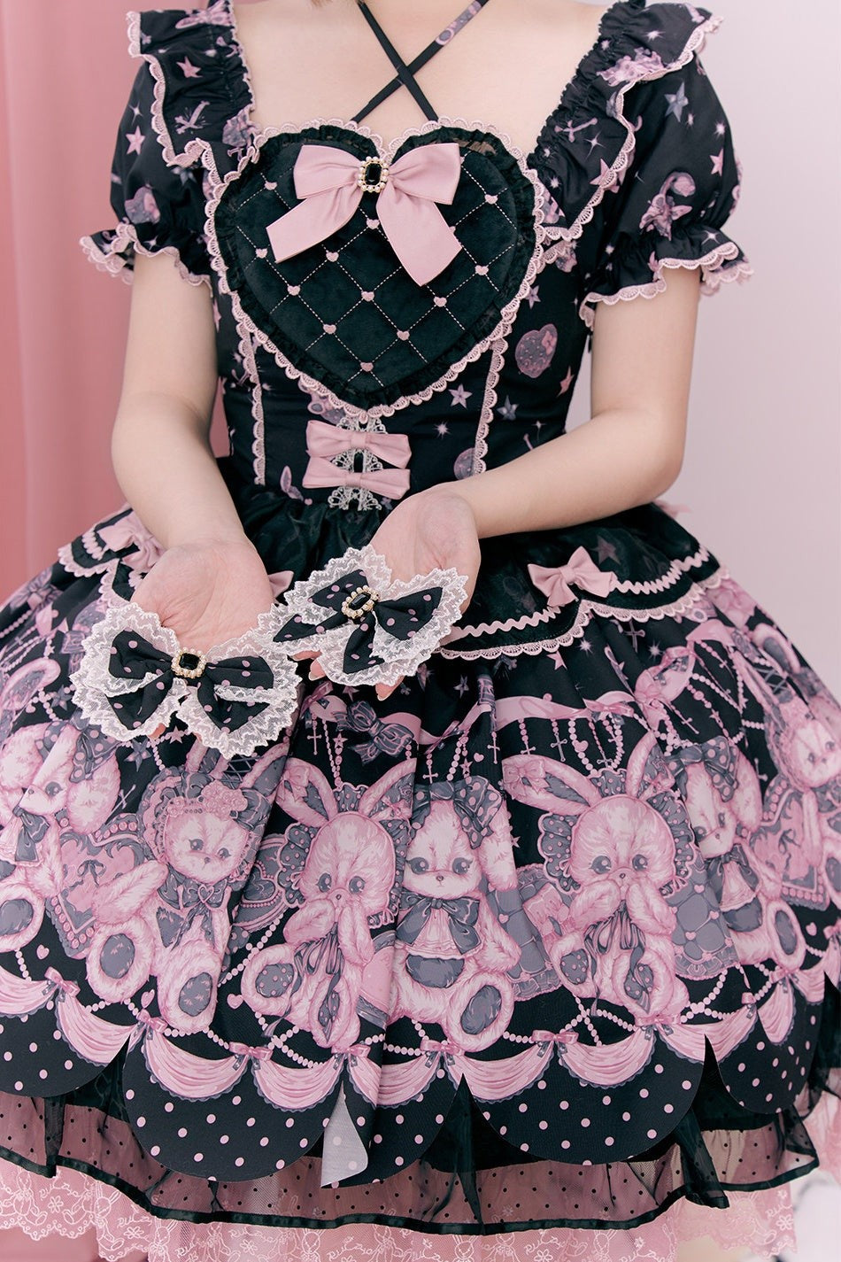 Bobo Bunny's Dressing Room Sweet Lolita Lace Pink Dress - LolitaEra