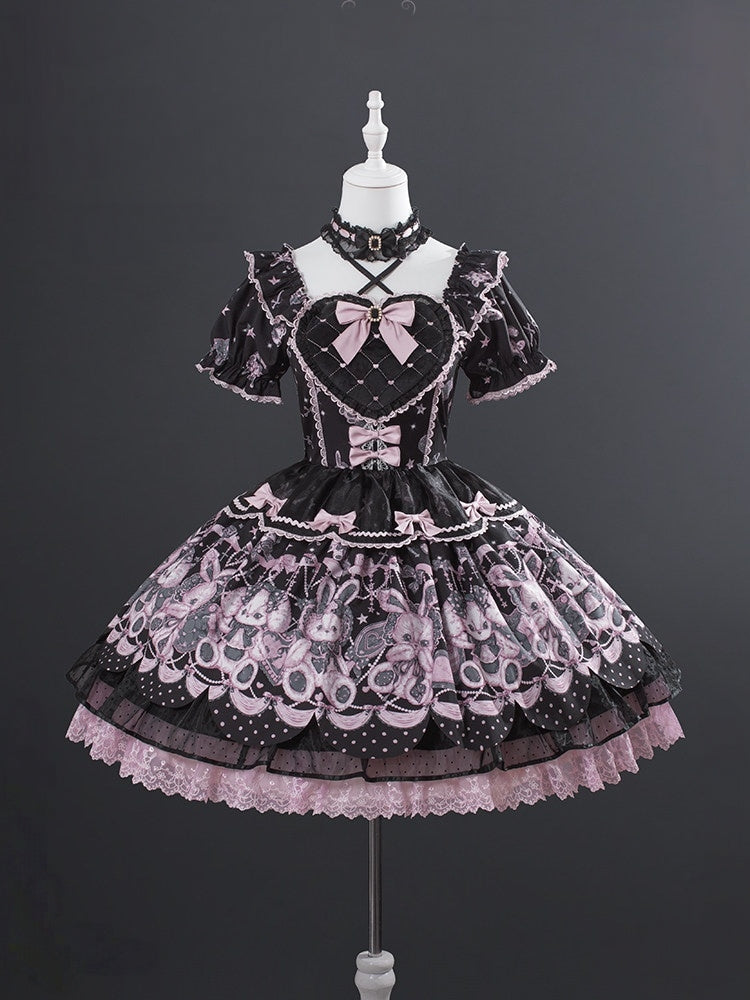 Bobo Bunny's Dressing Room Sweet Lolita Lace Pink Dress - LolitaEra